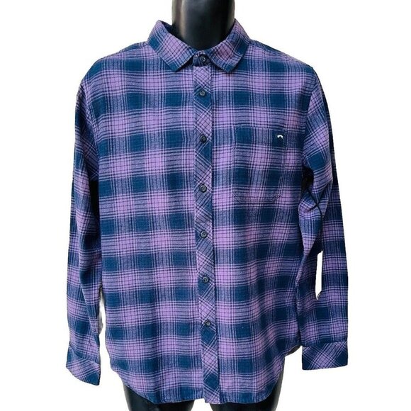 Billabong Men’s Plaid Coastline Flannel Button Down ABYWT00116 Size S - Picture 3 of 10